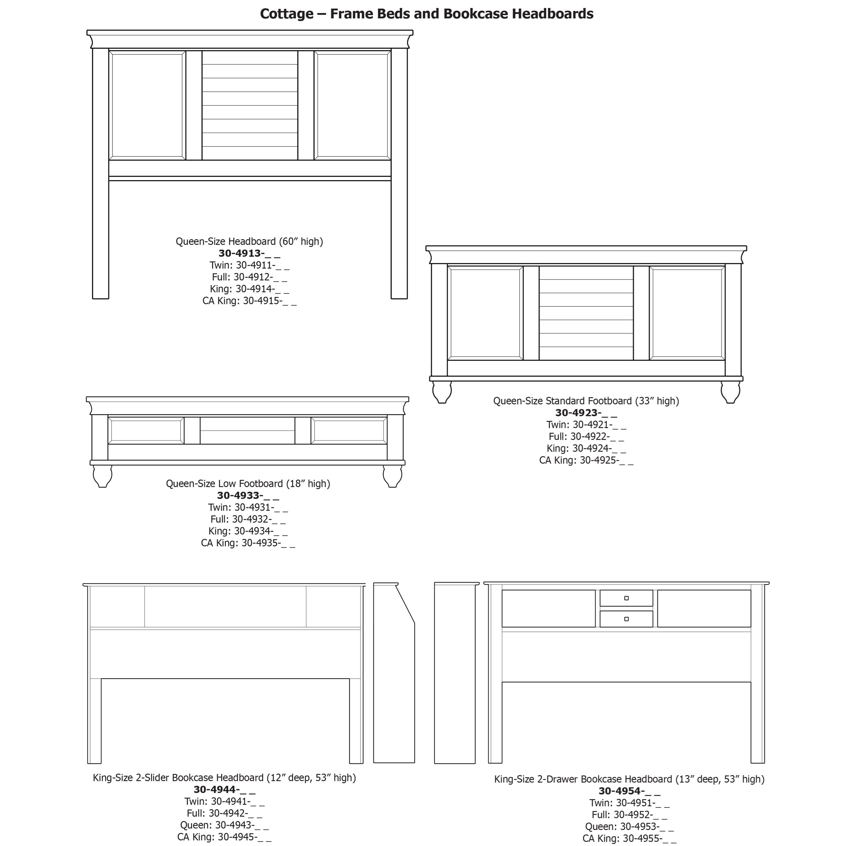 Daniel's Amish Cottage 304913+23+03 Queen Bed with Standard Height